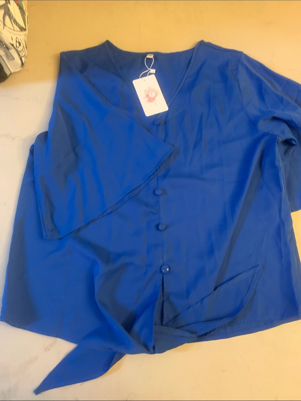 Women's Royal Blue Button-Front Blouse